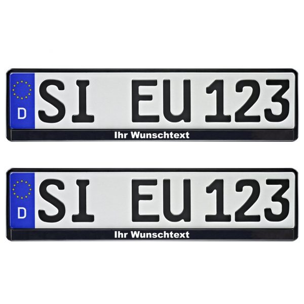 Kennzeichenhalter mit abnehmbarer Leiste mit Wunschtext