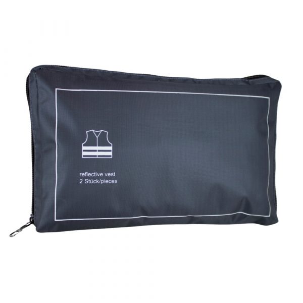 Warnwesten Set 2er, 3er und 5er Pack in dezenter silbergraue Tasche