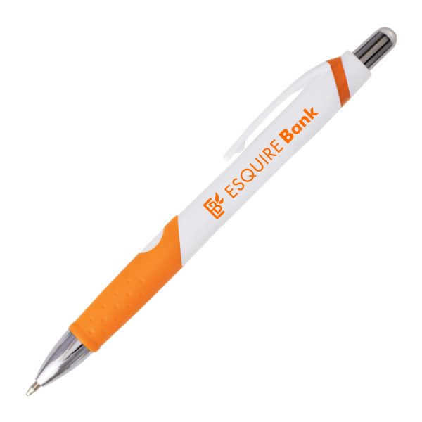 Kunstoff Kugelschreiber mit Druck in orange